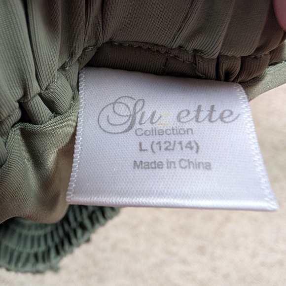 Kids Olive Green Shorts - Picture 3 of 3